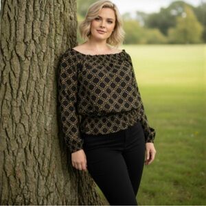 MICHAEL Michael KORS Off The Shoulder Chain Link Top